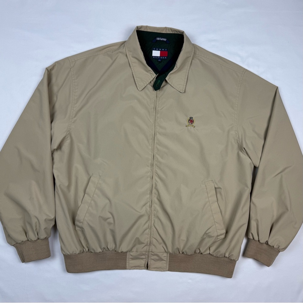 Vtg Tommy Hilfiger Mens Fleece Lined Windbreaker Jacket XL 90s Y2K Full Zip B9